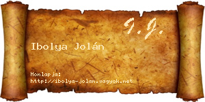 Ibolya Jolán névjegykártya